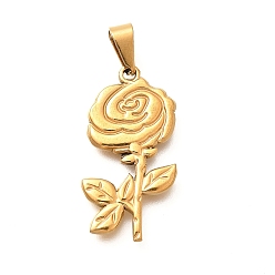 Золотой 201 подвески из нержавеющей стали, выросли прелести, ионное покрытие (ip), золотые, 31.5x16.5x2.5 мм, отверстие : 7.5x3.5 мм