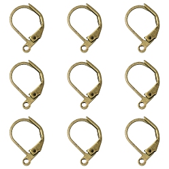 Античная Бронза 100 шт. латунные серьги с рычагом, с петлей, без свинца и без кадмия, античная бронза, 10x15 мм