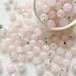 Pink 10 бусины лэмпворк ручной работы, с блеском, имитация нефрита, круглые, розовые, 10 мм