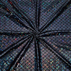 Noir 1 Tissus en spandex à motif écailles de poisson, accessoires du vêtement, noir, 1500x0.2mm