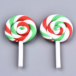 Разноцветный Бусины из полимерной глины , на Рождество, без отверстия , леденец, красочный, 43~49.5x27~28.5x6.5 мм