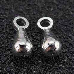 Посеребрённый Латунь прелести, падение удлинителя цепи, долговечный, слеза, 925 серебро покрытием, 6x2.8 мм, отверстие : 1.2 мм