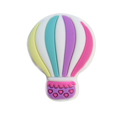 Plum Hot Air Balloon Food Grade Eco-Friendly Silicone Beads, Plum, 28x22mm