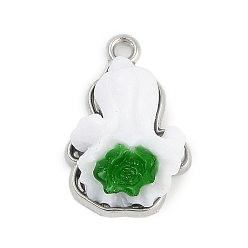 Платина Подвески из сплава , подвески из китайской капусты, cmолой, платина, 19.5x13x7 мм, отверстие : 1.5 мм