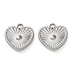 Нержавеющая Сталь Цвет 304 прелести нержавеющей стали, сердце, цвет нержавеющей стали, 14x13x3.5 мм, отверстие : 1.8 мм