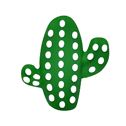 Verde Perlas focales de silicona ecológicas de grado alimenticio, cactus, verde, 25x23x8 mm, agujero: 2 mm