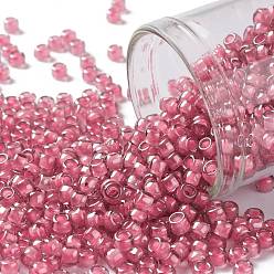 (959) Inside Color Light Amethyst/Pink Lined Toho runde Rocailles, japanische Rocailles, (959) Innenfarbe hell amethyst / pink gefüttert, 8/0, 3 mm, Bohrung: 1 mm, über 222pcs / Flasche, 10 g / Flasche