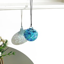 Озёрно--синий Рождественские подвесные украшения в виде сферы лэмпворк для вечеринки, елочные украшения, Плут синий, 360 мм