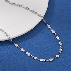 Нержавеющая Сталь Цвет 304 ожерелья из нержавеющей стали с цветочными звеньями для женщин, цвет нержавеющей стали, 13.46 дюйм (34.2 см)