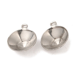 Нержавеющая Сталь Цвет 304 подвеска из нержавеющей стали с заостренной задней частью и стразами, конус, полированный, цвет нержавеющей стали, пригодный для стразов 8 мм, 10.5x9x3.5 мм, отверстие : 0.9 мм