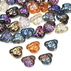 Mixed Color Electroplate Glass Beads, Dog, Mixed Color, 9x12x6mm, Hole: 1.2mm