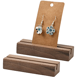 Верблюжий Картхолдер из дерева, этикетка визитная карточка основа, прямоугольные, верблюжие, 9.95x3.05x2.05 см