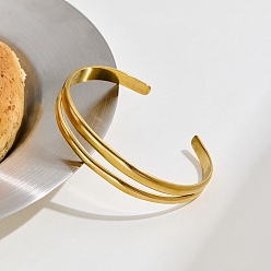 Золотой 304 женские браслеты-манжеты из нержавеющей стали, золотые, 1/2 дюйм (1.3 см), внутренний диаметр: 2-1/4 дюйм (5.7 см)