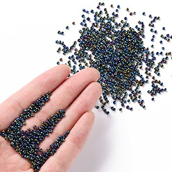 Colorful 12/0 Glass Seed Beads, Iris Round, Colorful, 2mm, Hole: 1mm, about 30000pcs/pound