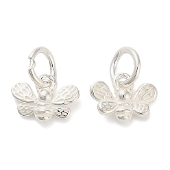 Серебро 925 подвески-пчелы из стерлингового серебра, серебряные, 7x10x3 мм, кольца прыжок: 5.5x1 мм, внутренний диаметр: 3.5 мм