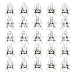 Античное Серебро 100 шт. Подвески из сплава в тибетском стиле, без свинца и без кадмия, паук, античное серебро, 18.5x14x3 мм, отверстие : 2 мм