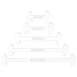 Прозрачный Набор акриловых линеек, инструмент для измерения внутреннего объема сумки, прозрачные, 76~250x39.5x3 мм, 5 стиль, 1 шт / стиль, 5 шт / комплект