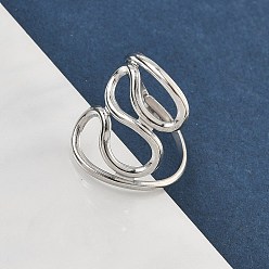Нержавеющая Сталь Цвет 304 кольца для пальцев из нержавеющей стали для женщин, цвет нержавеющей стали, 21.5 мм, размер США 6 1/4 (16.7 мм)
