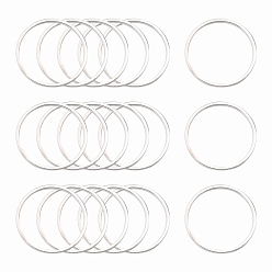 Серебро Латунные соединительные колечки, без свинца и без никеля , кольцо, серебряный цвет гальваническим, 20x1 мм , около 1000 шт / мешок