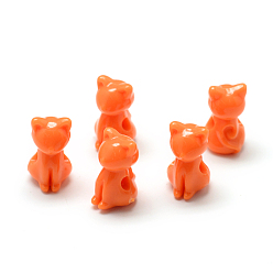 Коралловый Непрозрачные бусины из акрила, кошка, коралл, 14.5x8.5x9.5 мм, отверстие : 2.5 мм, Около 860 шт / 500 г
