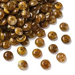 Верблюжий Акриловые шарики Gemstone имитация, рондель, два тона, верблюжие, 13~15.5x6~7.5 мм, отверстие : 1.8 мм, Около 657 шт / 500 г