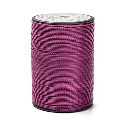 Средний Фиолетово-красный Круглая вощеная нить из полиэстера, микро шнур макраме, витой шнур, для шитья кожи, средне фиолетовый красный, 0.55 мм, около 131.23 ярдов (120 м) / рулон