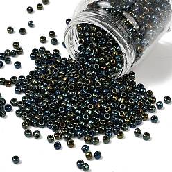 (84) Metallic Iris Green/Brown Тохо 6/0 круглые бусины, японский бисер, (84) металлический ирис зеленый / коричневый, 4 мм, отверстие : 1.5 мм, Около 7570 шт / фунт