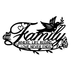 Слово Железные настенные художественные украшения, для парадного крыльца, гостинная, кухня, матовый стиль, слово, 173x296x1 мм, отверстие : 5 мм