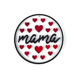 Темно-Голубой DIY тема дня матери плоский круглый кулон силиконовые формы, формы для литья смолы, для уф-смолы, изготовление ювелирных изделий из эпоксидной смолы, глубокое синее небо, 82.5x6 мм, отверстие : 2.5 мм