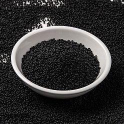 (RR401F) Матовый Черный Миюки круглые бусины рокайль, японский бисер, 15/0, (rr 401 f) матовый черный, 1.5 мм, отверстия : 0.7 mm, около 250000 шт / фунт