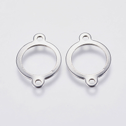 Stainless Steel Color Tarnish Resistant 201 Stainless Steel Links connectors, Ring, Stainless Steel Color, 18x13x0.8mm, Hole: 1.5mm