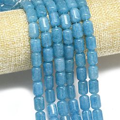 Стально-синий Натуральный Malaysia нефритовые бусы пряди, окрашенная и подогревом, колонка, стальной синий, 11.5~12x7.5~8.5 мм, отверстие : 1~1.2 мм, около 31~32 шт / нитка, 15.16'' (38.5 см)