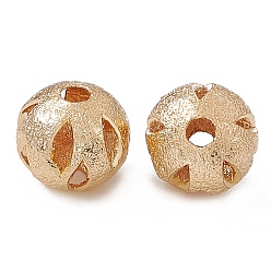 Настоящее золото 14K Стойки обшивки латунные бусины, долговечный, полый, круглые, реальный 14 k позолоченный, 8x7.5 мм, отверстие : 2 мм