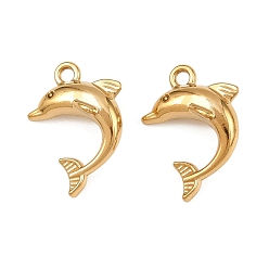 Dolphin 304 подвески из нержавеющей стали, ионное покрытие (ip), реальный 18 k позолоченный, дельфин, 20x15x7.5 мм, отверстие : 1.8 мм