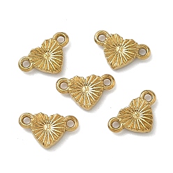 Настоящее золото 18K 304 подвески-сердечки из текстурированной нержавеющей стали, ионное покрытие (ip), реальный 18 k позолоченный, 5.5x8.5x1.5 мм, отверстие : 0.8 мм