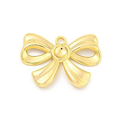 Настоящее золото 18K Латунные подвески, бантом, реальный 18 k позолоченный, 21x28x3 мм, отверстие : 2 мм
