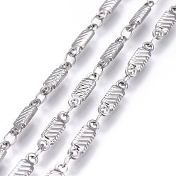 Stainless Steel Color Tarnish Resistant 304 Stainless Steel Link Chains, Soldered, Rectangle, Stainless Steel Color, 10x3x1.5mm