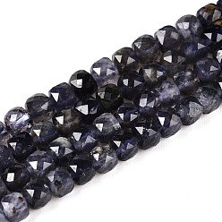 Iolita Perlas naturales iolite hebras, facetados, cubo, 4~5x4~5x4~5 mm, agujero: 0.8 mm, sobre 92~105 unidades / cadena, 14.96~15.35 pulgada (38~39 cm)