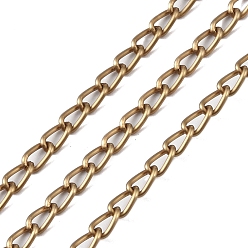 Antique Bronze Aluminium Curb Chain, Unwelded, with Spool, Antique Bronze, 7x4x1mm, about 524.93 Feet(160m)/Roll
