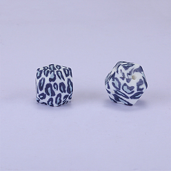 Черный Цветные узоры с принтом силиконовые фокусные бусины, чёрные, 17x22.5x23 мм, отверстие : 3 мм