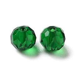 Green Glass Imitation Austrian Crystal Beads, Faceted, Round, Green, 6mm, Hole: 1mm