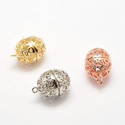 (52) Непрозрачная лаванда Латунные диффузор Locket подвески, подвески для клеток, овальные, без кадмия и без свинца, разноцветные, 24x16x18 мм, отверстия: 2 mm, Внутренний размер: 12 mm