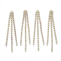 Золотой Медные серьги из жемчуга, кисточкой кулон, кристалл, золотые, 68x6x2 мм, отверстие : 1.6 мм