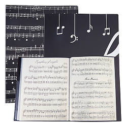 Черный 2шт. 2 стили папок для музыкальных файлов из ПВХ-пластика, прямоугольные, чёрные, 310x235x27 мм, 1 шт / стиль