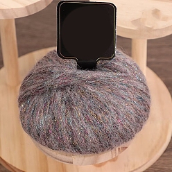 Светло-серый Мохеровая блестящая пряжа, для ткачества, вязание крючком, светло-серый, 1.5~2 мм, около 25г/моток