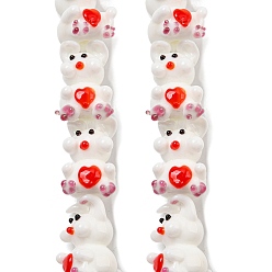 Кролик Бусы лэмпворк ручной работы, кролик, 22~23x13~14x16~18 мм, отверстие : 1.8~2 мм, около 25 шт / нитка, 19.96 дюйм 50.7 см)