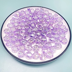 Lilas Jolies perles acryliques transparentes, de couleur plaquée ab , impression de patte de chat, lilas, 16x18.5mm, Trou: 4mm
