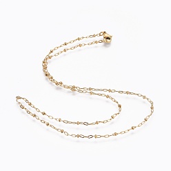 Golden 304 Stainless Steel Cable Chain Necklaces, Golden, 18.2 inch(46.2cm), 2mm