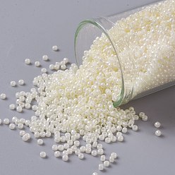 (123) Opaque Luster Light Beige TOHO Round Seed Beads, Japanese Seed Beads, (123) Opaque Luster Light Beige, 15/0, 1.5mm, Hole: 0.7mm, about 3000pcs/bottle, 10g/bottle