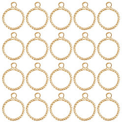 Настоящее золото 18K 30 шт. Латунные подвески, круглые кольца, реальный 18 k позолоченный, 15x11.5x1 мм, отверстие : 1.8 мм